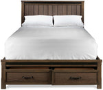 Rossco 3-Piece Queen Storage Bed - Rustic Oak