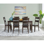Holland 7-Piece Dining Set - Dark Oak with Wire-Brushed Finish