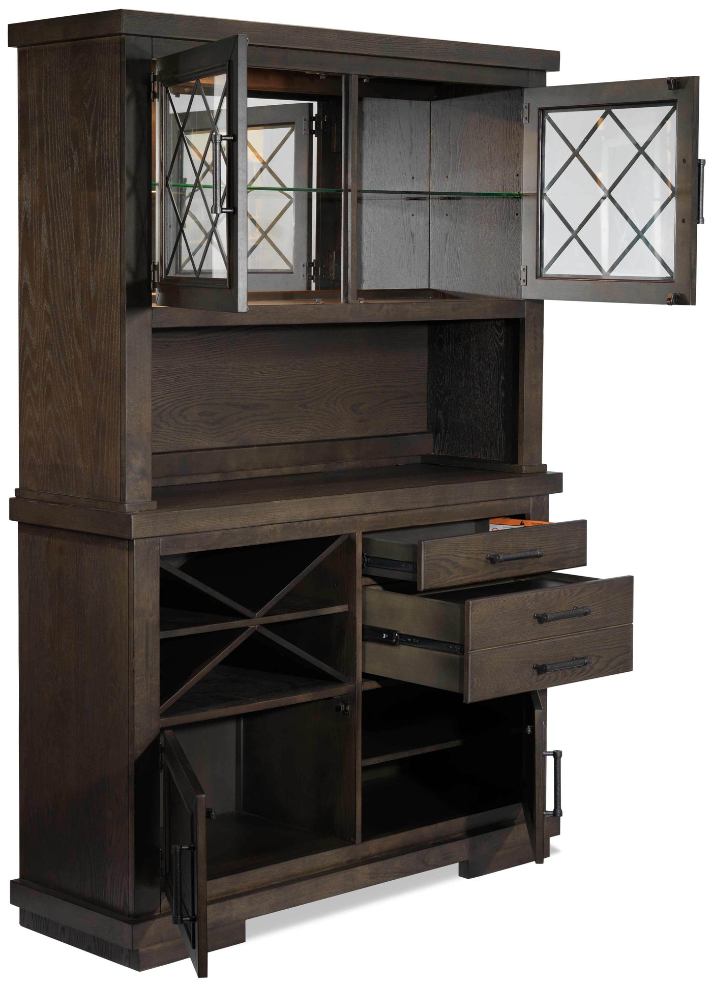 Flanigan Buffet and Hutch - Distressed Espresso