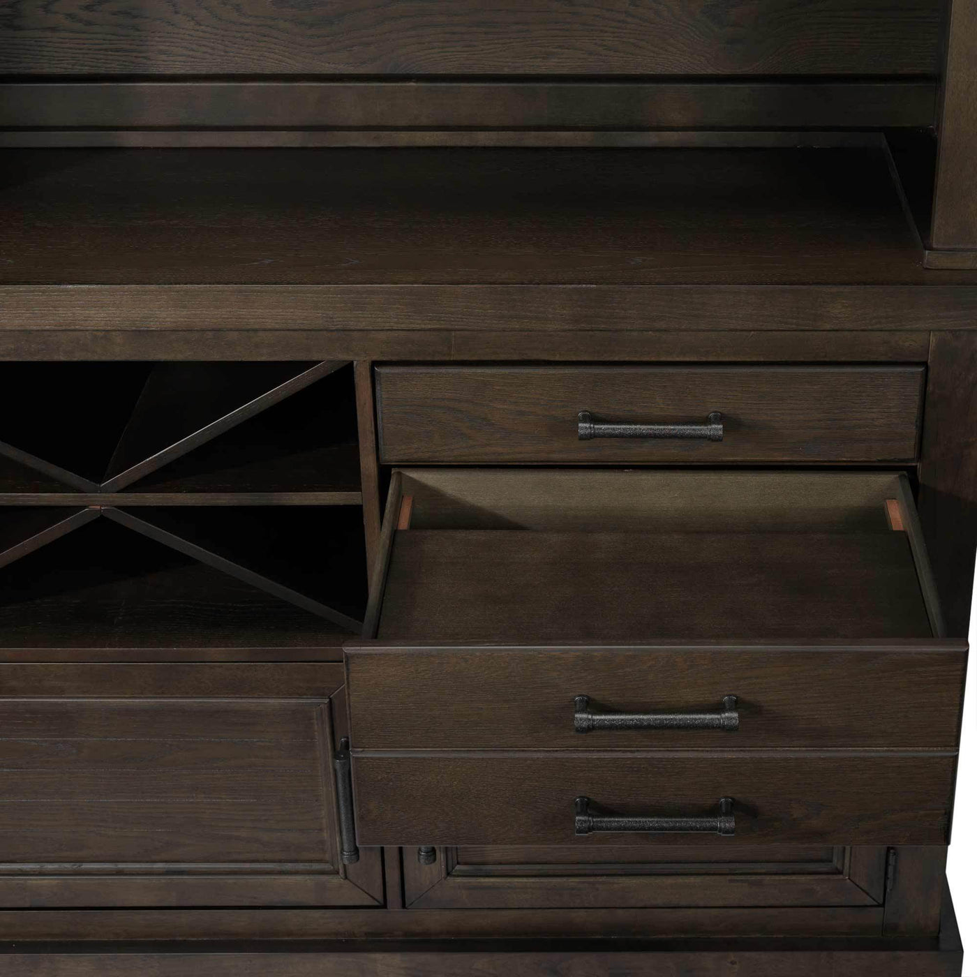 Flanigan Buffet and Hutch - Distressed Espresso