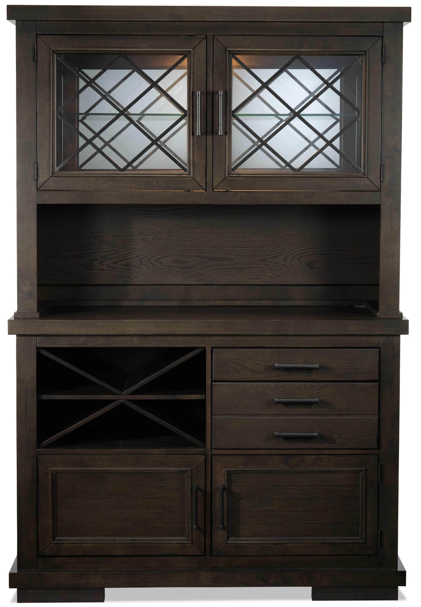 Flanigan Buffet and Hutch - Distressed Espresso