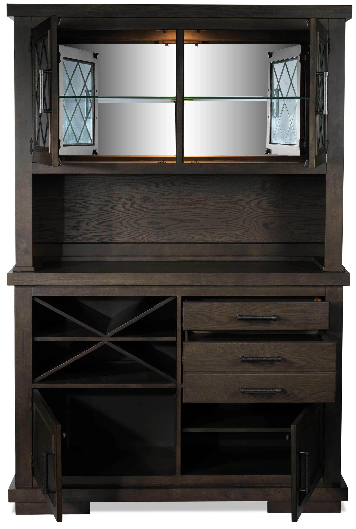 Flanigan Buffet and Hutch - Distressed Espresso