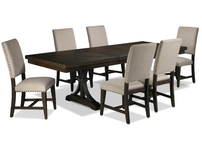 Flanigan 7-Piece Dining Set - Distressed Espresso