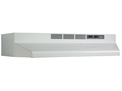 Broan White with Black Trim 30" 210 Max CFM Under-the-Cabinet Range Hood - BU230WH