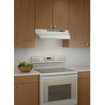 Broan White with Black Trim 30" 210 Max CFM Under-the-Cabinet Range Hood - BU230WH