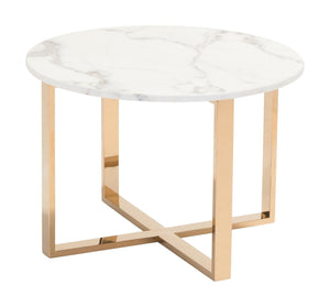 Nezahual - II End Table - Stone/Gold