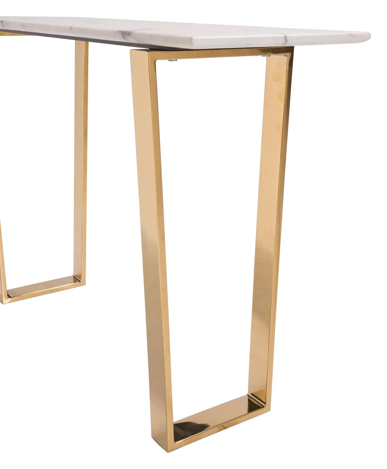 Nezahual Console Table - Stone/Gold