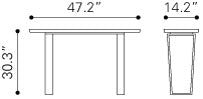 Nezahual Console Table - Stone/Gold