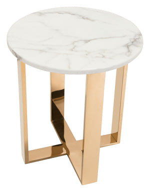 Nezahual End Table - Stone/Gold