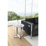 Nezahual End Table - Stone/Stainless Steel
