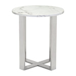 Nezahual End Table - Stone/Stainless Steel