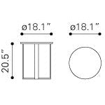 Nezahual End Table - Stone/Stainless Steel