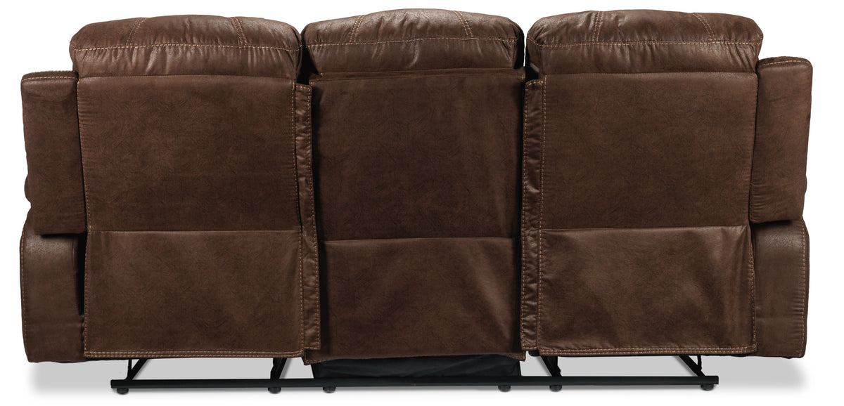 Marbella Reclining Sofa with Drop Down Table - Brown
