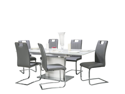 Rory 7-Piece Extendable Dining Set - White, Grey
