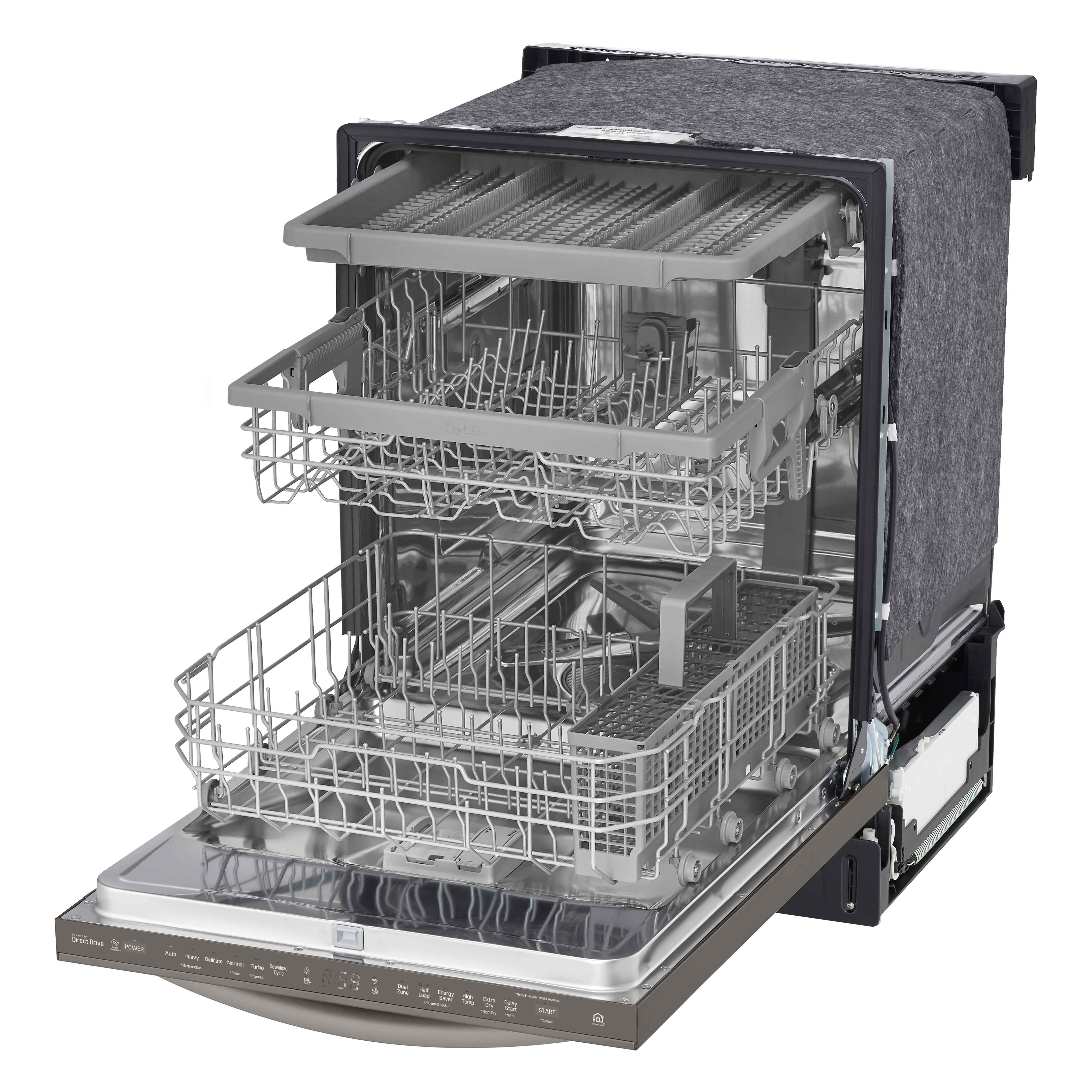 LG Black Stainless Steel Top Control Dishwasher with QuadWash® and 3rd Rack - LDT5678BD