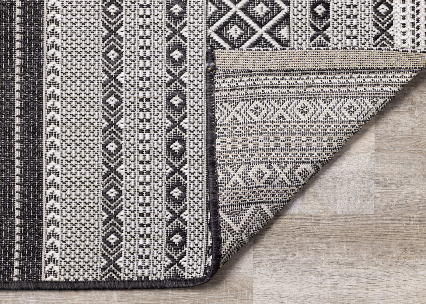 Jango 7'10" X 10'6" Indoor/Outdoor Tribal Rug - Grey Black Area Rug