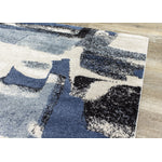 Easterly 7'10" X 10'6" Uneven Stamps Rug - Cream Blue Grey  Area Rug