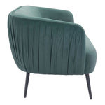 Zurri Modern Pleated Accent Chair - Bottle Green