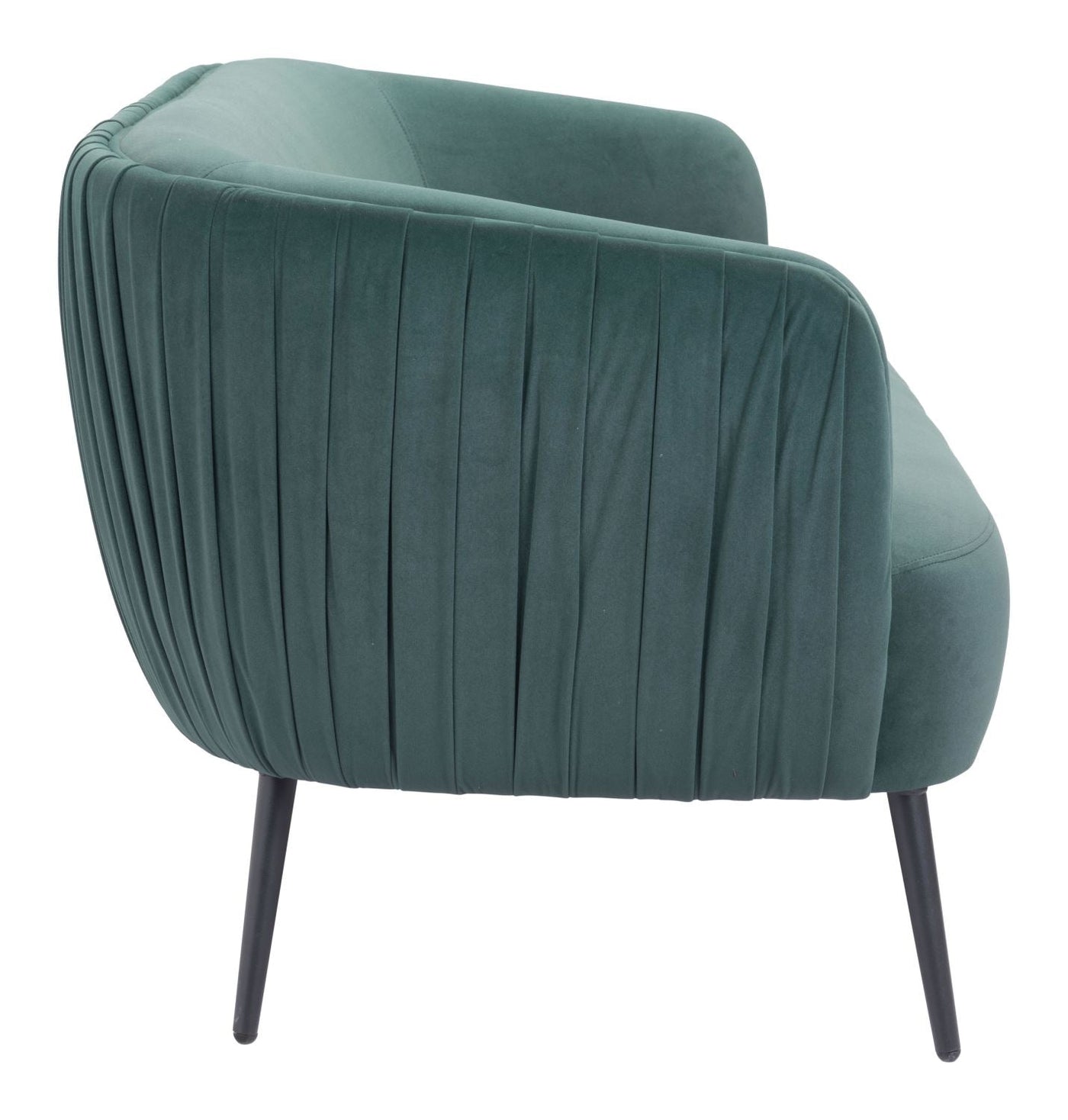 Zurri Modern Pleated Accent Chair - Bottle Green