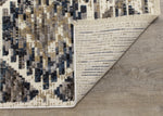 Natick 5'3" X 7'7" Hexagon Bands Rug - Blue Cream Area Rug