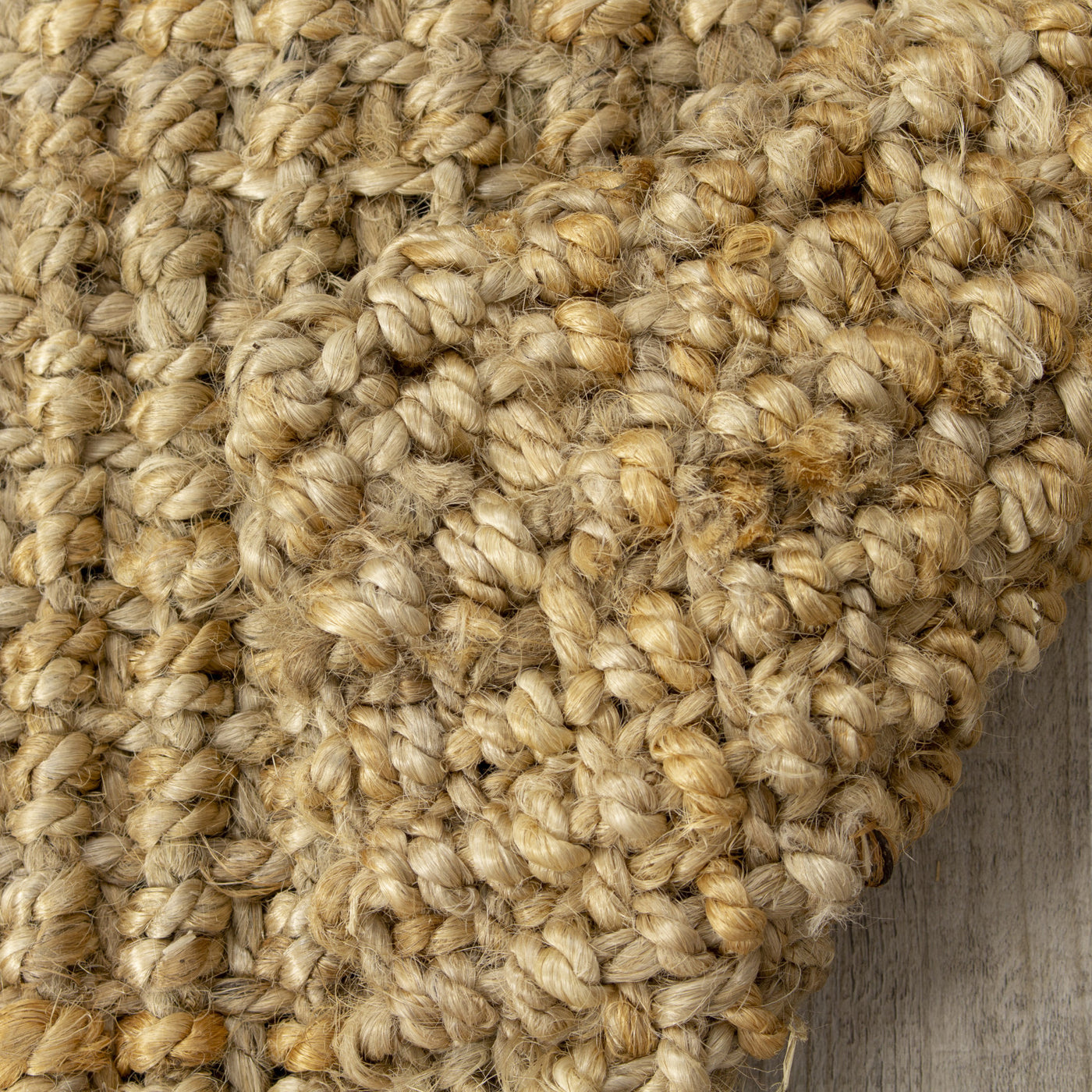 Jute 5'3" X 7'7"Chunky Boucle Rug -  Beige Area Rug