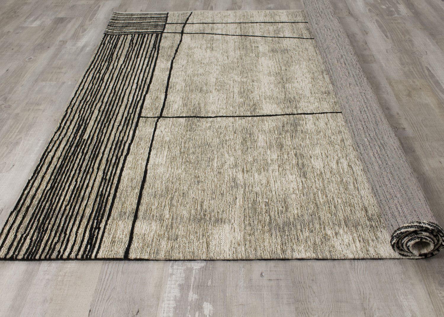 Ollie 7'10" X 10'10" Abstract Pen Drawing Rug - Grey  Area Rug