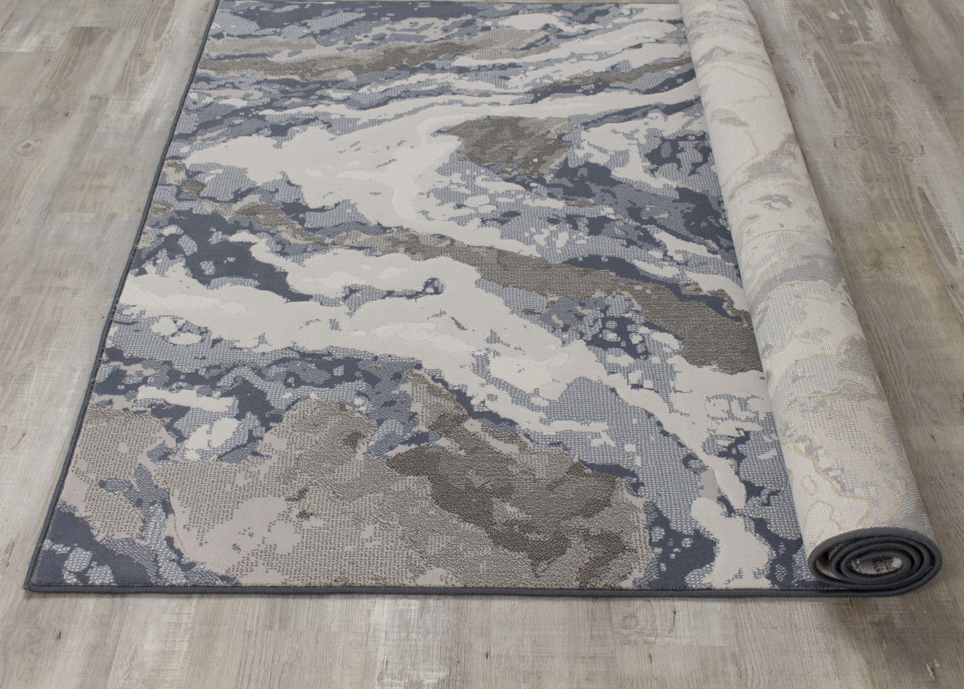 Intrepid 7'10" X 10'10" Rushing Water Rug - Blue Cream Area Rug