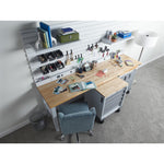 Gladiator Hammered White 8' Adjustable Height Hardwood Workbench - GAWB08HWGW