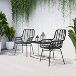 Erwood Outdoor Dining Arm Chair - Black - Set of 2