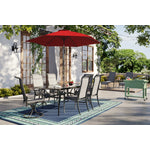 Hanlan 72" Outdoor Dining Table - Charcoal/Glass