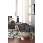 Skylar 19.75" End Table - Silver and Black