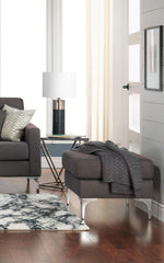 Skylar 19.75" End Table - Silver and Black