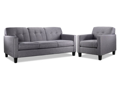 Merlin Sofa and Chair Set - Grey