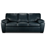Gaetano Leather Sofa and Chair Set - Havana Atlantic Blue