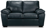Gaetano Leather Loveseat - Havana Atlantic Blue