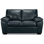 Gaetano Leather Sofa, Loveseat and Chair Set - Havana Atlantic Blue