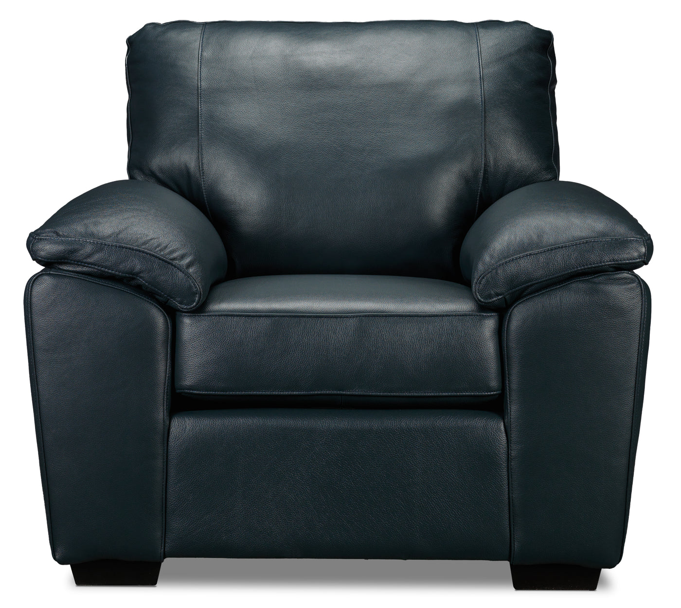 Gaetano Leather Sofa and Chair Set - Havana Atlantic Blue