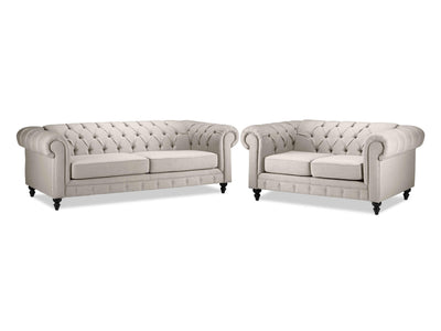 Derbyshire Sofa and Loveseat Set - Wheat
