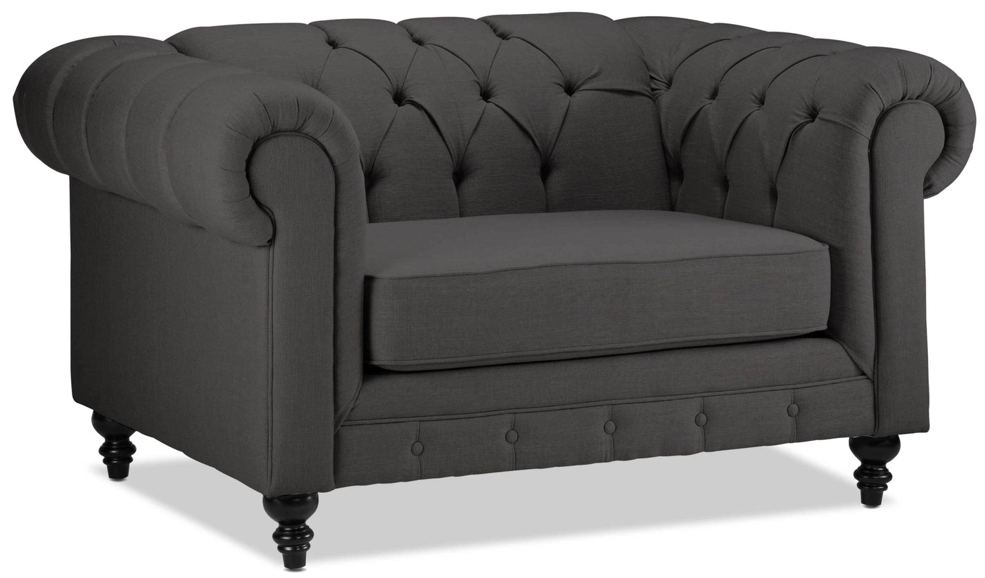 Derbyshire Sofa, Loveseat and Chair and a Half Set - Dark Grey