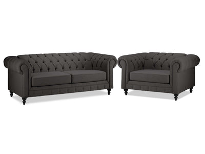 Derbyshire Sofa and Chair and a Half Set - Dark Grey