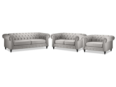 Derbyshire Sofa, Loveseat and Chair and a Half Set - Grey