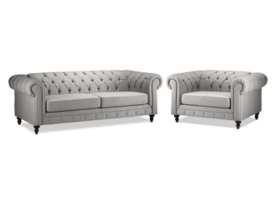 Derbyshire Sofa and Chair and a Half Set - Grey