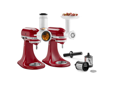 KitchenAid Food Grinder + Fresh Prep Slicer/Shredder Attachment Bundle - KSM2VSGA