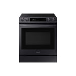 Samsung Black Stainless Steel Electric Range with True Convection and Air Fry (6.3 Cu.Ft) - NE63T8711SG/AC