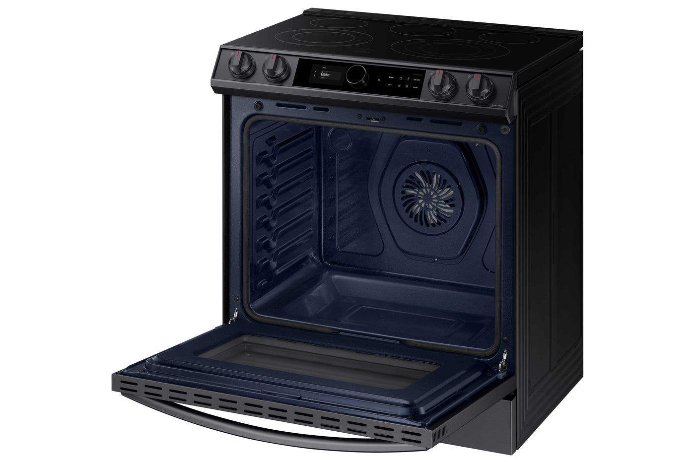 Samsung Black Stainless Steel Electric Range with True Convection and Air Fry (6.3 Cu.Ft) - NE63T8711SG/AC