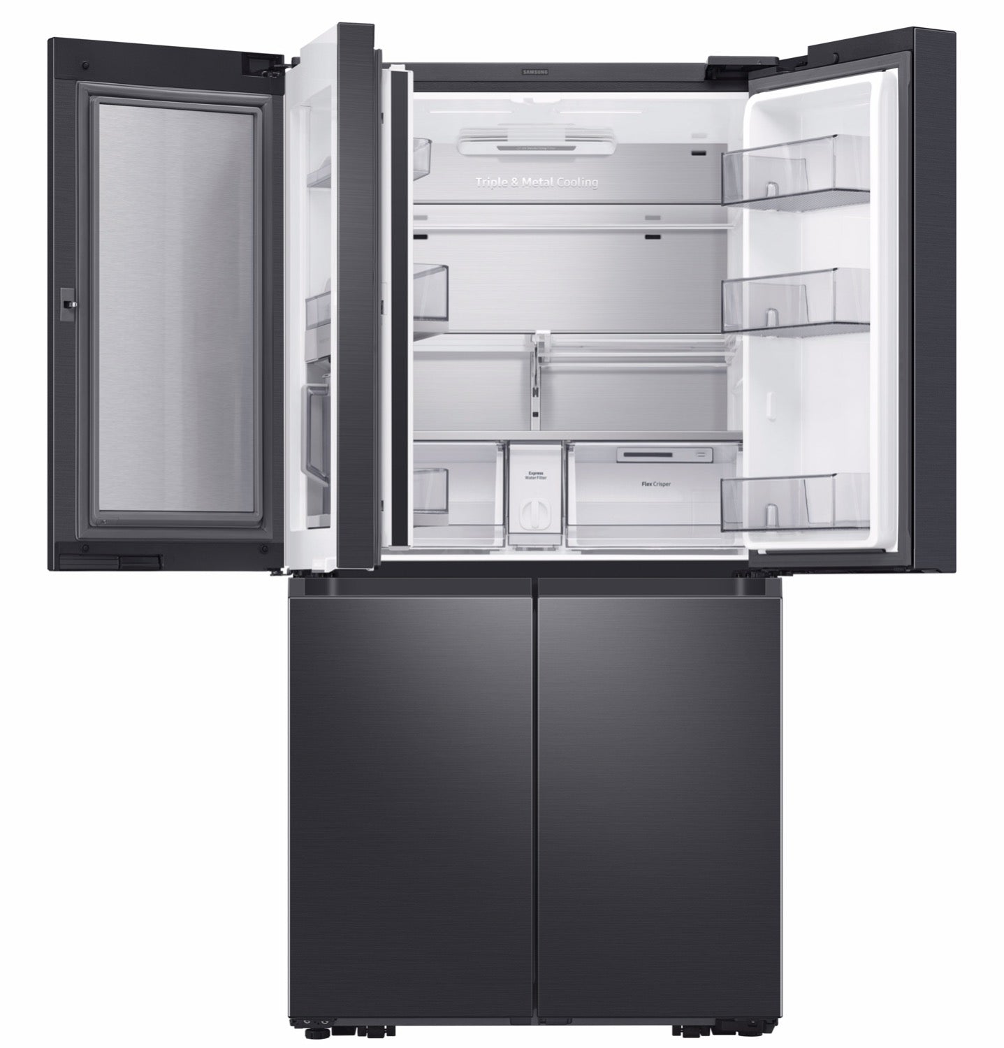 Samsung Black Stainless Steel Counter Depth 4 Door Flex Refrigerator (22.8 Cu.Ft) - RF23A9671SG/AC