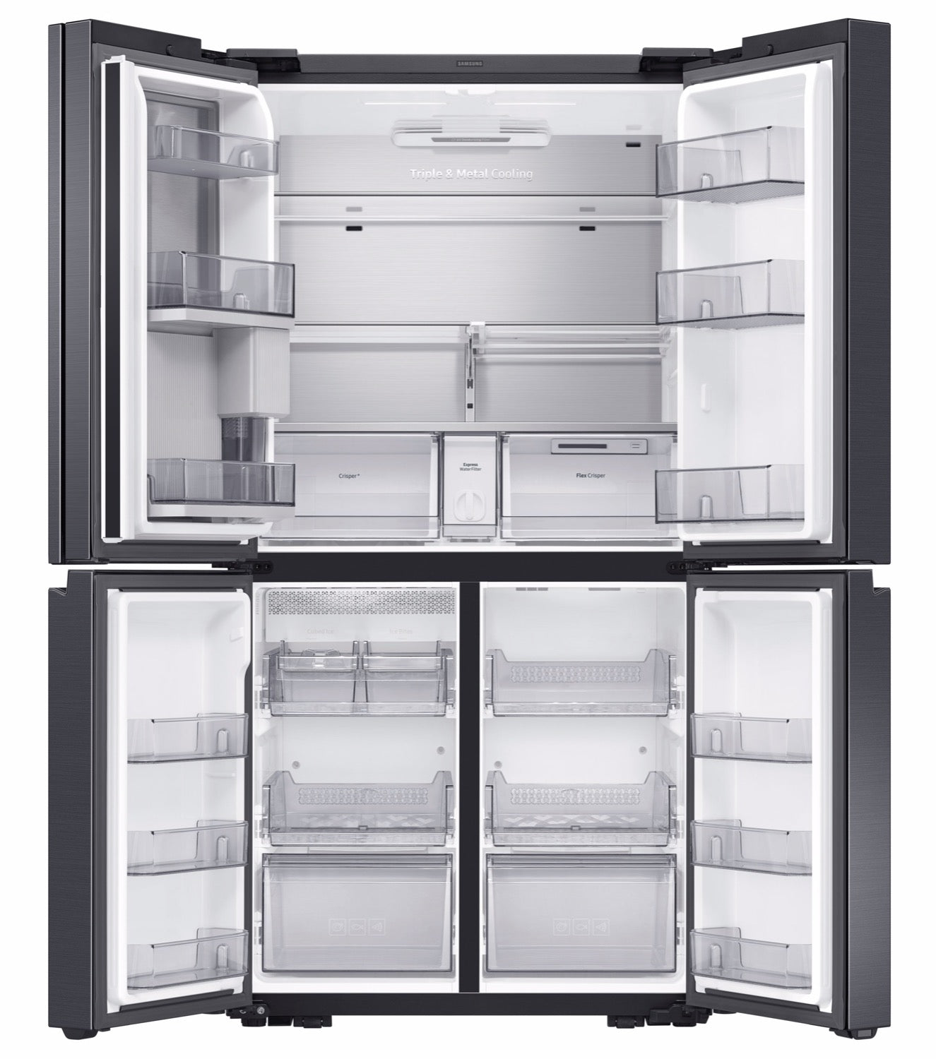 Samsung Black Stainless Steel Counter Depth 4 Door Flex Refrigerator (22.8 Cu.Ft) - RF23A9671SG/AC