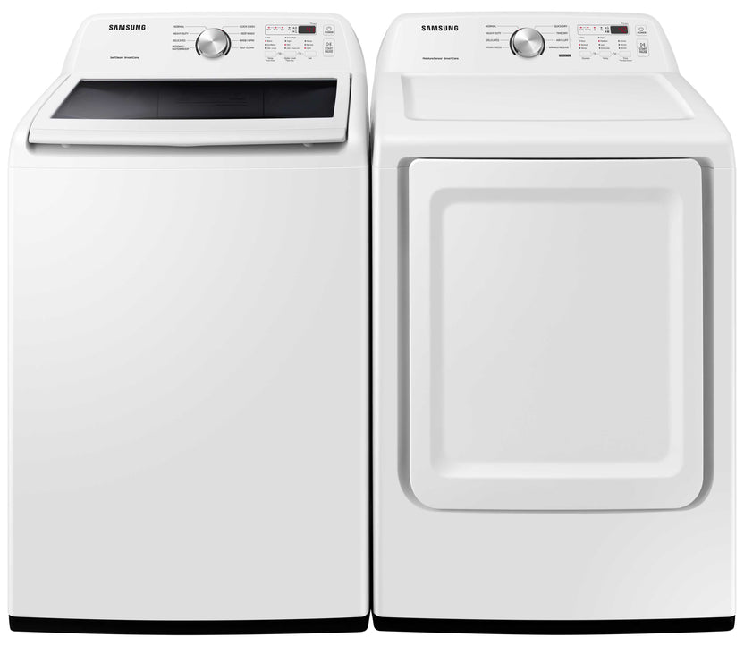 Samsung White TopLoad Washer (5.0 cu. ft.) & Electric Dryer (7.2 cu