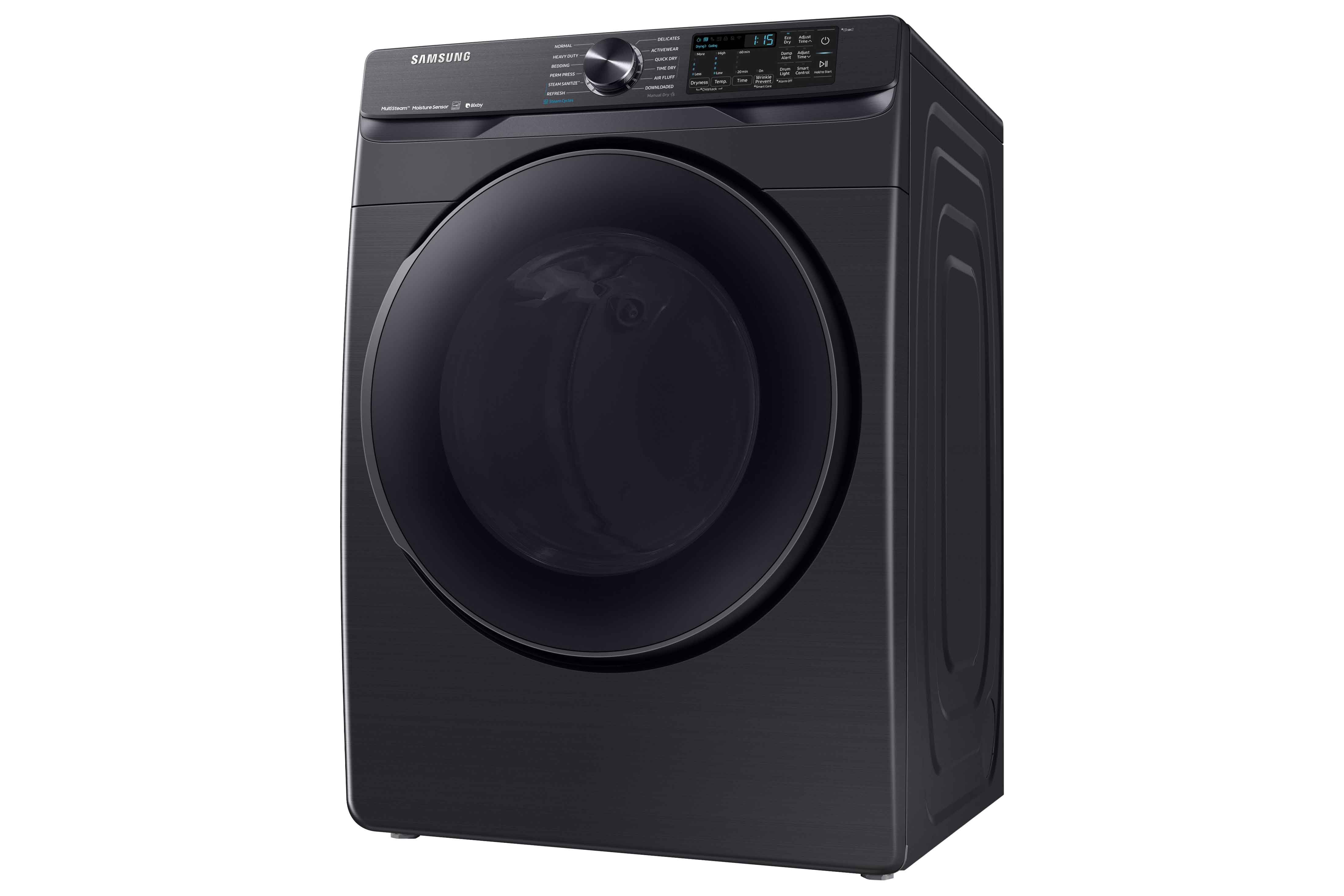 Samsung Black Stainless Steel Front Load Dryer with Steam Sanitize (7.5 Cu.Ft) -DVE50R8500V/AC
