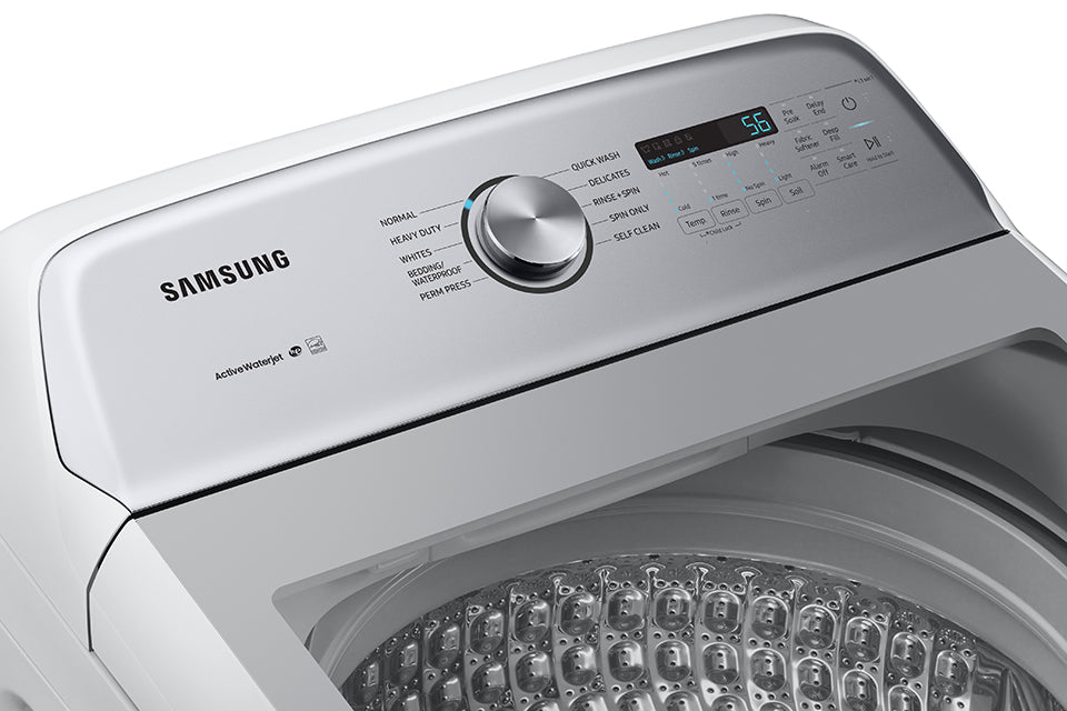 Samsung White Top Load Washer with Active Water Jet Faucet and EZ Access Tub (5.8 Cu.Ft) - WA50R5200AW/US